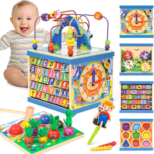 Atoylink XL Wooden Baby Activity Cube