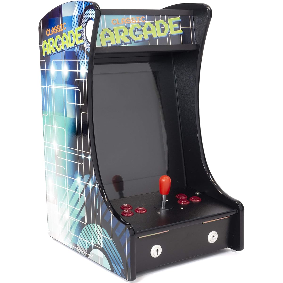 Creative Arcades Mini Upright Tabletop Arcade Machine | 1 Player | 412 Classic Games | Sanwa Joystick | 15" Screen | 3 Year Warranty