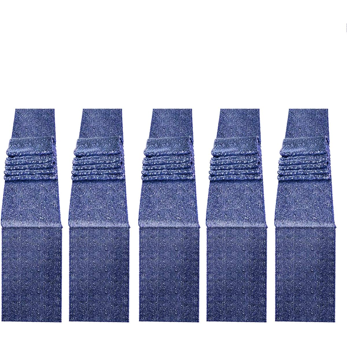 MENGQ Navy Blue Sequin Table Runner 12"x108", Pack of 5, Sparkly Metallic Sequin Table Linens Runners Party Decorations Glitter Party Supplies for Baby Shower Holiday Celebration