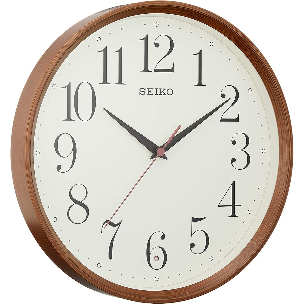 Seiko Clock Wall Clock Natural Radio Analog Dark Brown Wood Grain Pattern KX222B