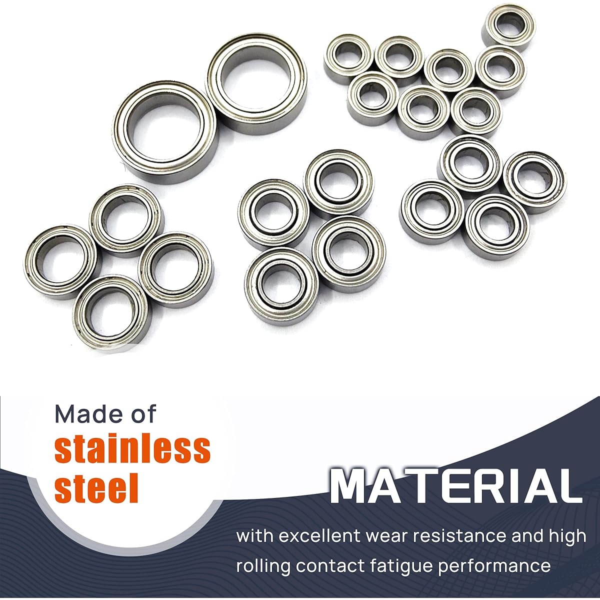 HOPLEX Steel Bearing Kit TRX4M 1/18 RC Crawler Upgrade Parts 22 Pieces