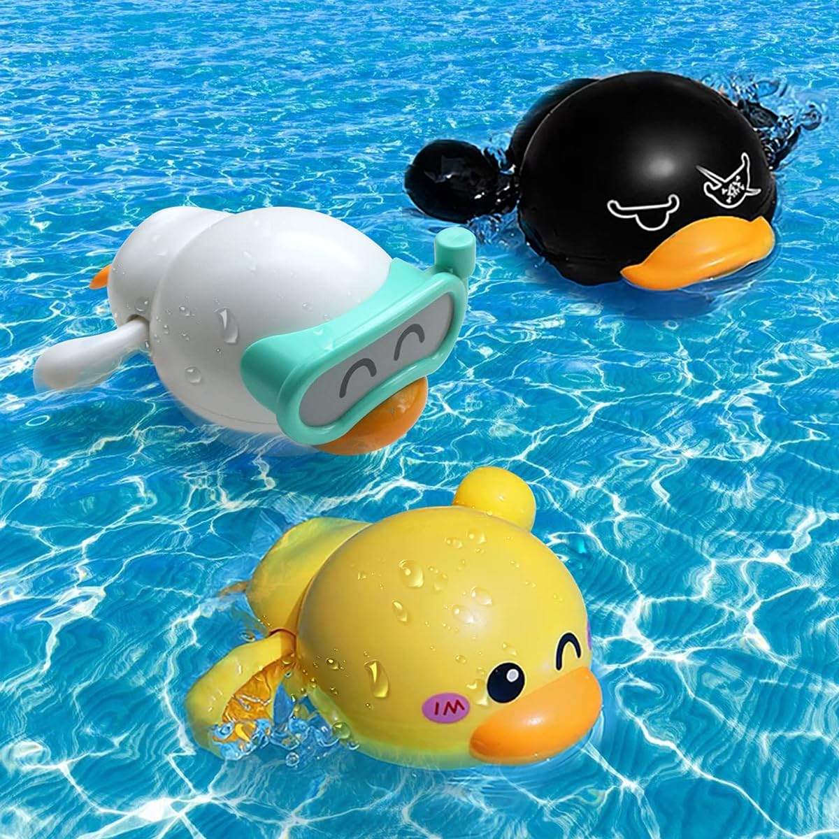 Bath Toys for 1-5 Years Old Boys Girls Gifts Roll Up Bathtub Baby Bath Toys for Toddlers 3-6 Years Old Swimming Pool Water Toys for Kids 2-7 Years Old Birthday Gifts (3 Pieces)