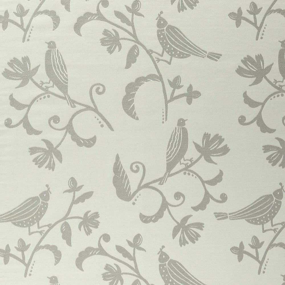 Quarter Report Jacquard Cushion Cover Foresty Gray Approx. 60 x 60cm Bird Pattern Floral Pattern Zipper Type [Made in Japan]