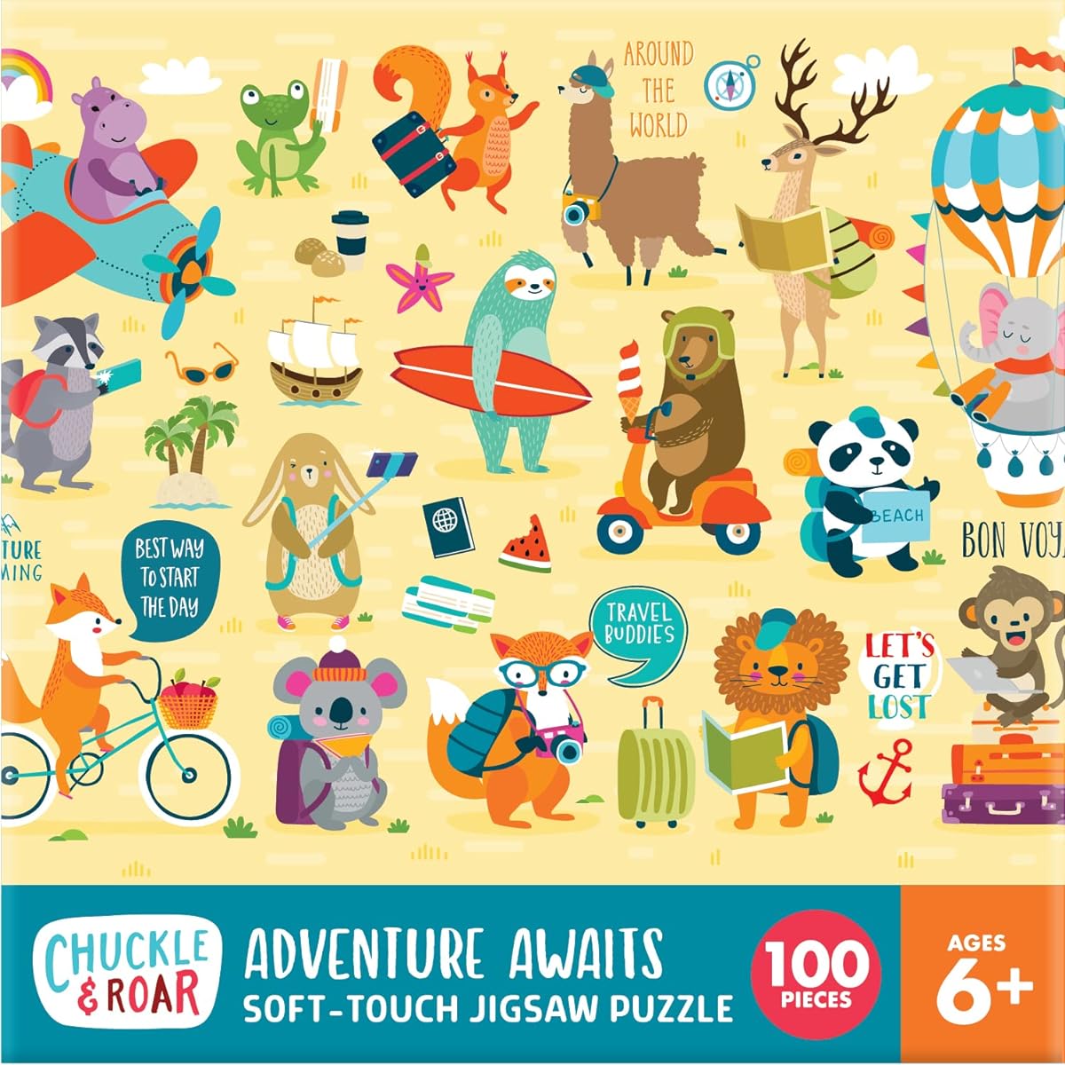 Chuckle & Roar - Adventure Awaits Puzzle - Engaging and educational puzzles for kids - Large pieces for preschool hands - 100 piece jigsaw puzzle
