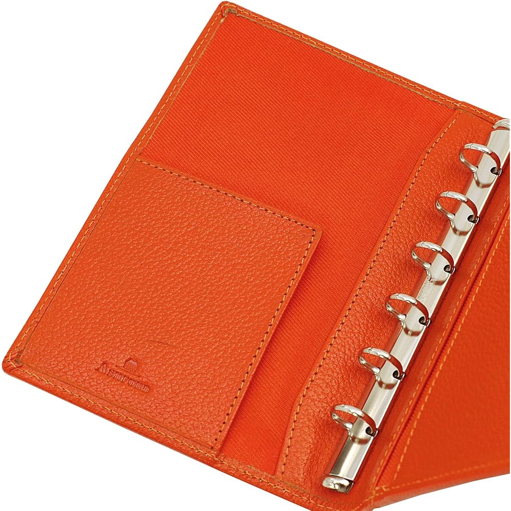 Mini 6 Hole Size Ten Colors Ring Diameter 11mm [Orange] System Notebook Binder 1237-084