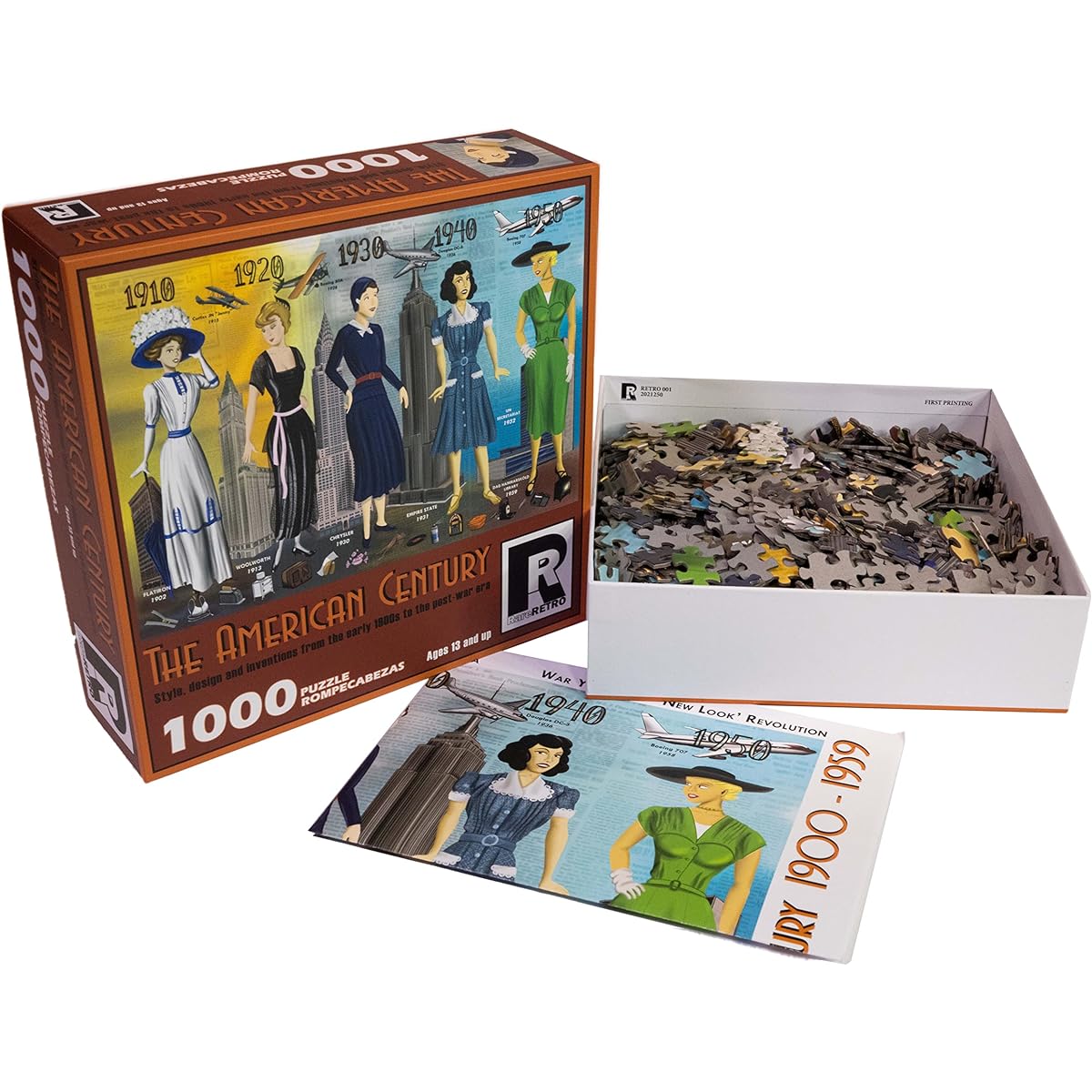 Rareretro 1000 Piece Jigsaw Puzzle for Adults and Families American Century Early 1900's Style Design Invention