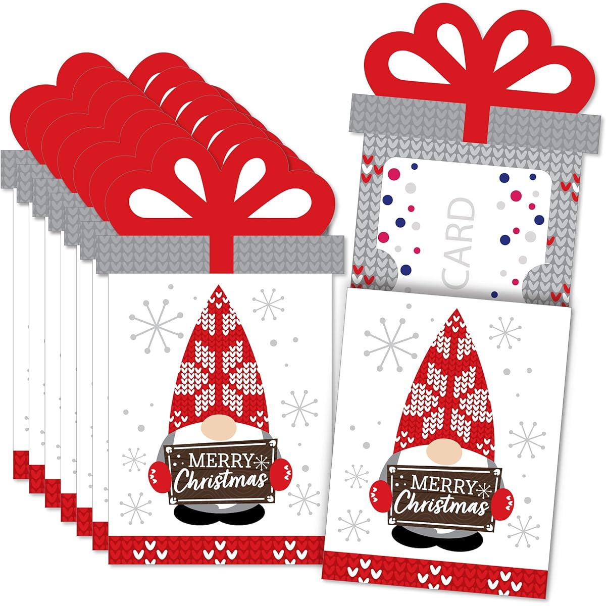 Big Dot of Happiness Christmas Gnomes - Holiday Party Money and Gift Card Sleeves - Lovely Gift Card Holders - Set of 8