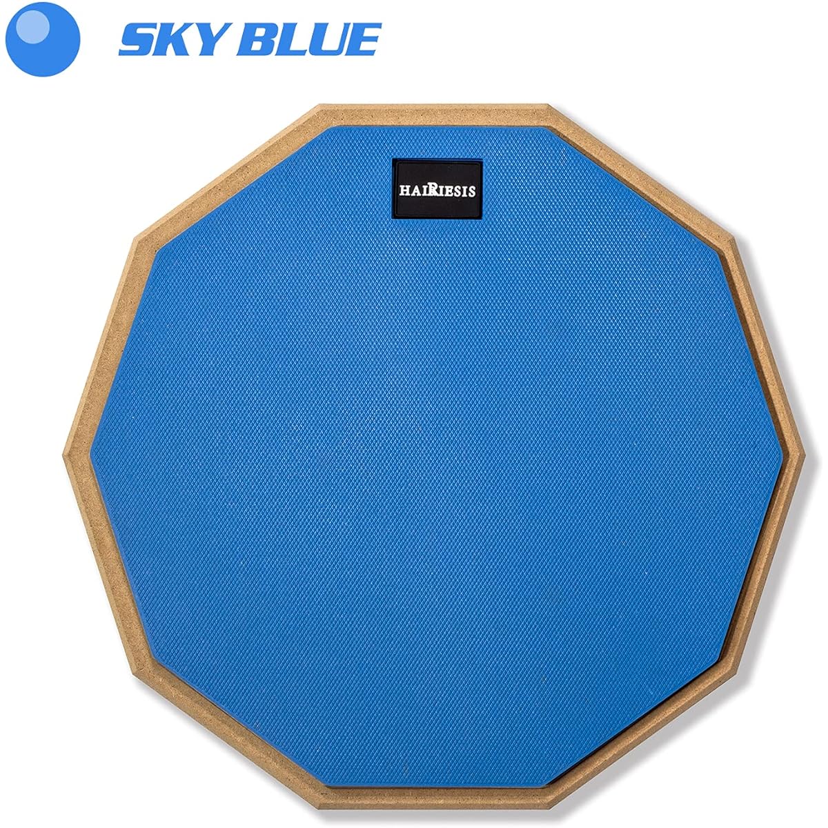HAIRIESIS Drum Practice Pad 12 Inch Quiet Drum Pad Blue Double Sided Free Drumsticks & Storage Bag Drum Practice (Blue)