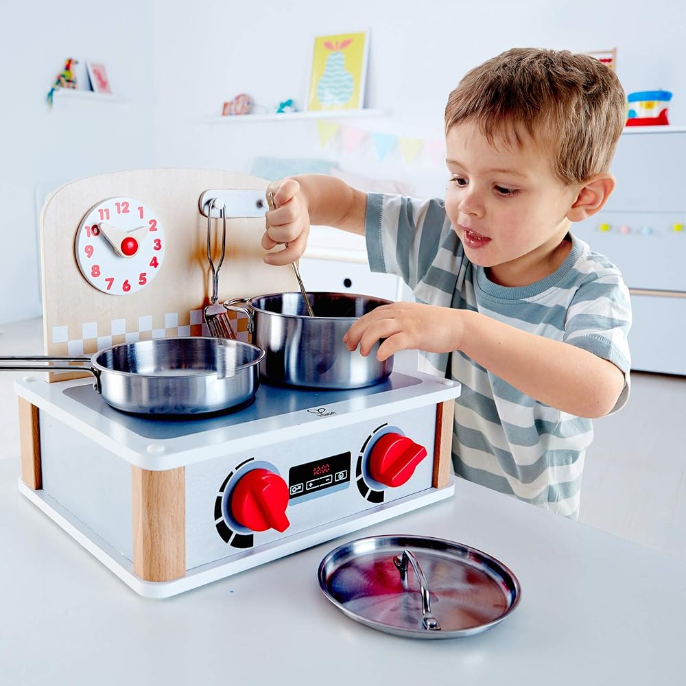 Hape Party with longed-for grill & stove E3151 & tea set E3124 [Set purchase]