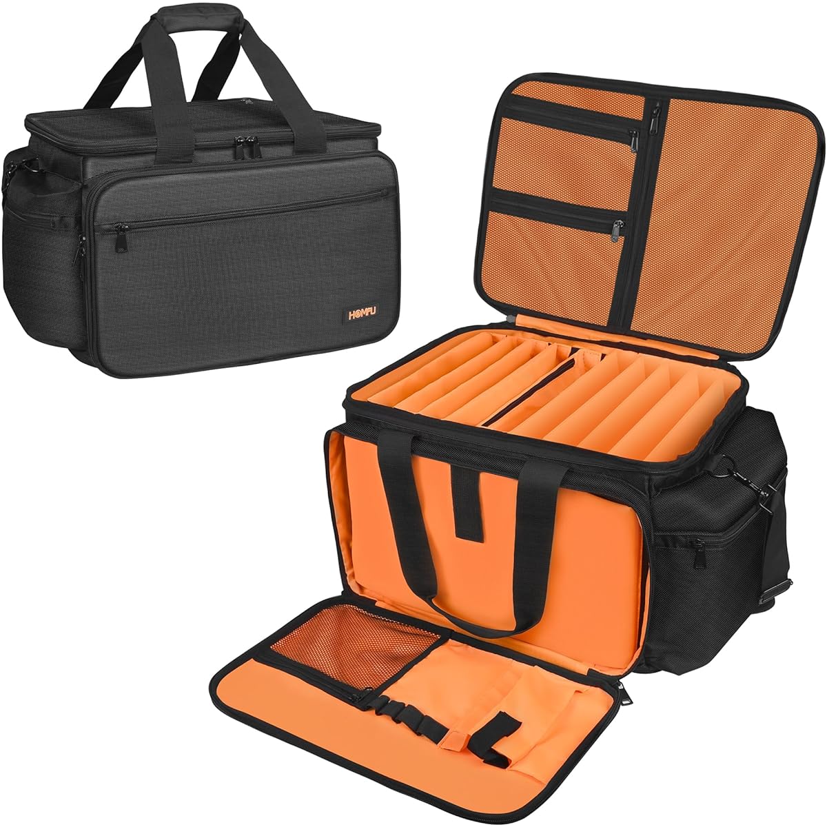 Homfu DJ Bag for Equipment DJ Cable File Bag Gig Gear Bag with Removable Dividers DJ Cable Organizer Case Travel Gear Bag for Musicians Cable Accession Equipment