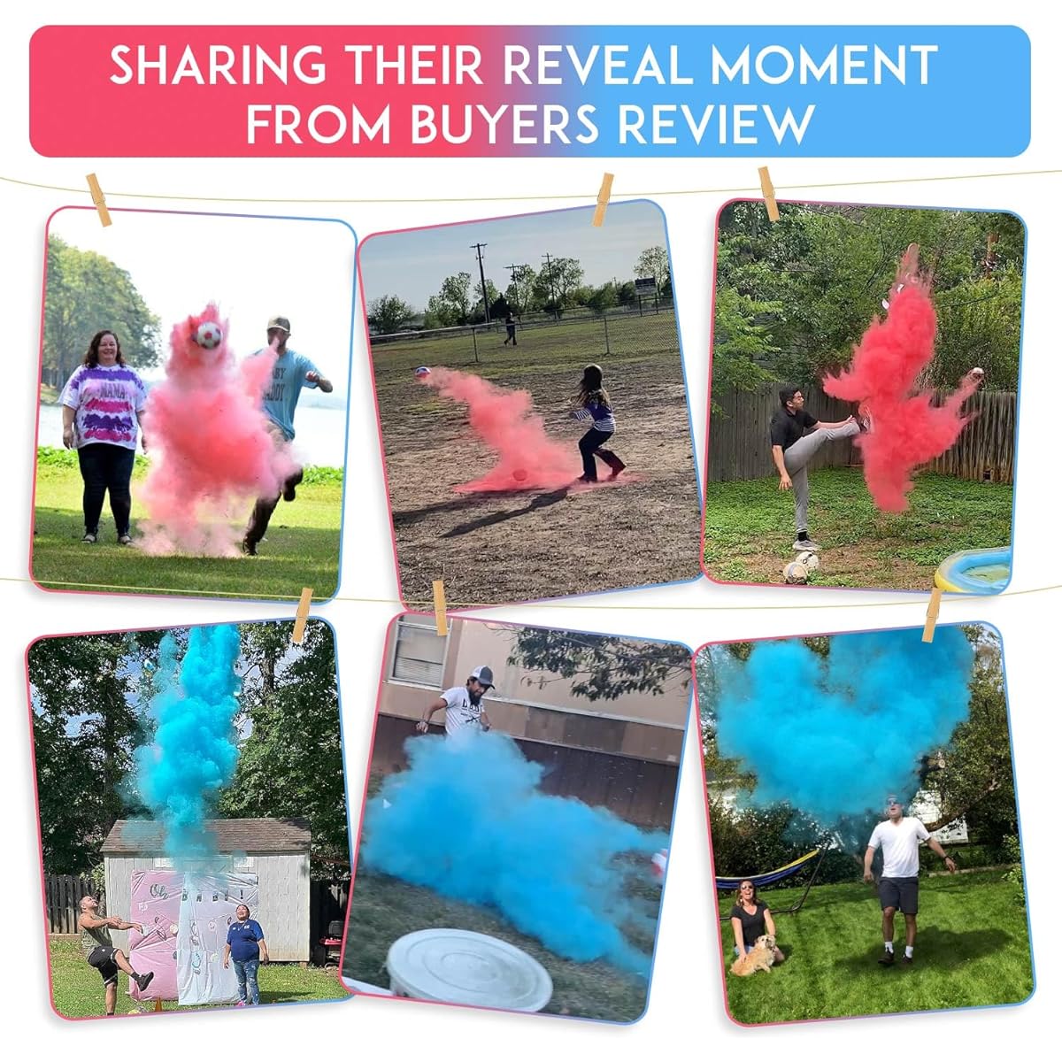 Gender Reveal Soccer Ball with Powder Revelacion de Sexo de Bebe 2 Large Bags Pink and Blue Gender Reveal Powder for Boy/Girl Baby Gender Reveal Ideas