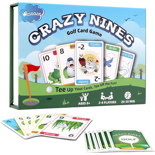 Westant Crazy Nines Golf Card Game - Funny Card Game for Ages 8-12, Teens and Adults, Family Card Game, Game Night Game for Groups, Adults