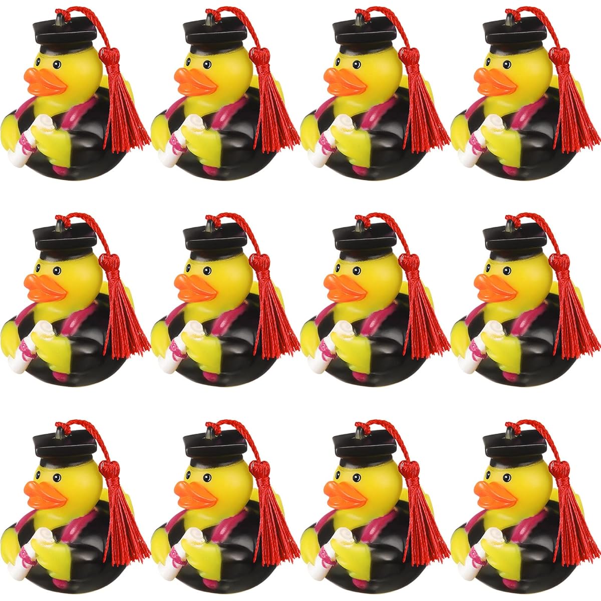 Lewtemi Diploma Rubber Duck 2023 Grad Rubber Duck Graduation Duck Bulk Cake Toppers Student Bathtub Swimming Pool Theme Party Favors 2.5 x 2.5 x 2 Inches (Red)