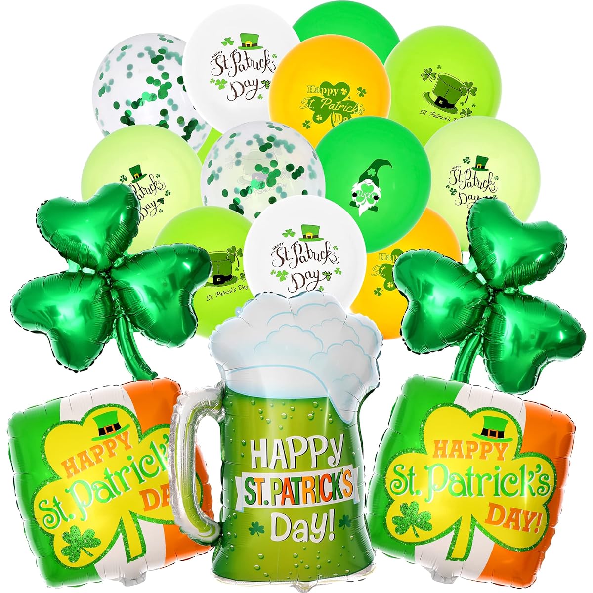 KatchOn St. Patrick's Day Balloons 25pcs - St. Patrick's Day Decorations | Shamrock Balloons St. Patrick's Day Party Decorations | St. Patrick Balloon Garland Clover Balloons | Shamrock Decorations