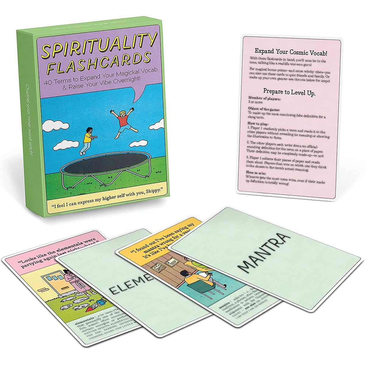 Knock Knock Spirituality Flash Card Deck - 40 Fun Spiritual Vocabulary Cards in an Illustrated Gift Box