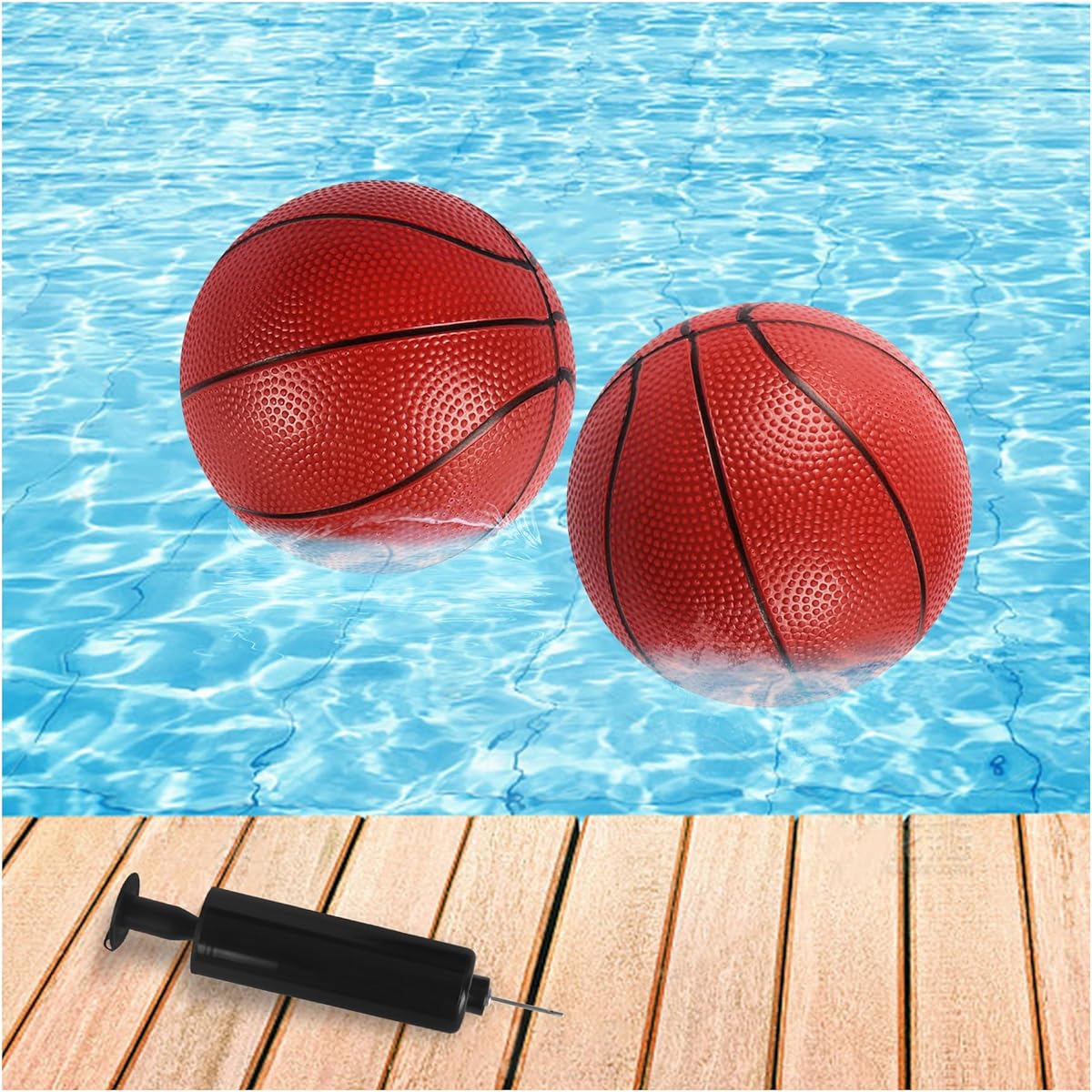 Vobab Mini Basketball Replacement 8.5" Mini Pool Basketball Ball Hoop Indoor Outdoor Toy All Standard Swimming Pool Basketball Hoop Pool Game Toy Water Game (2 Pack)