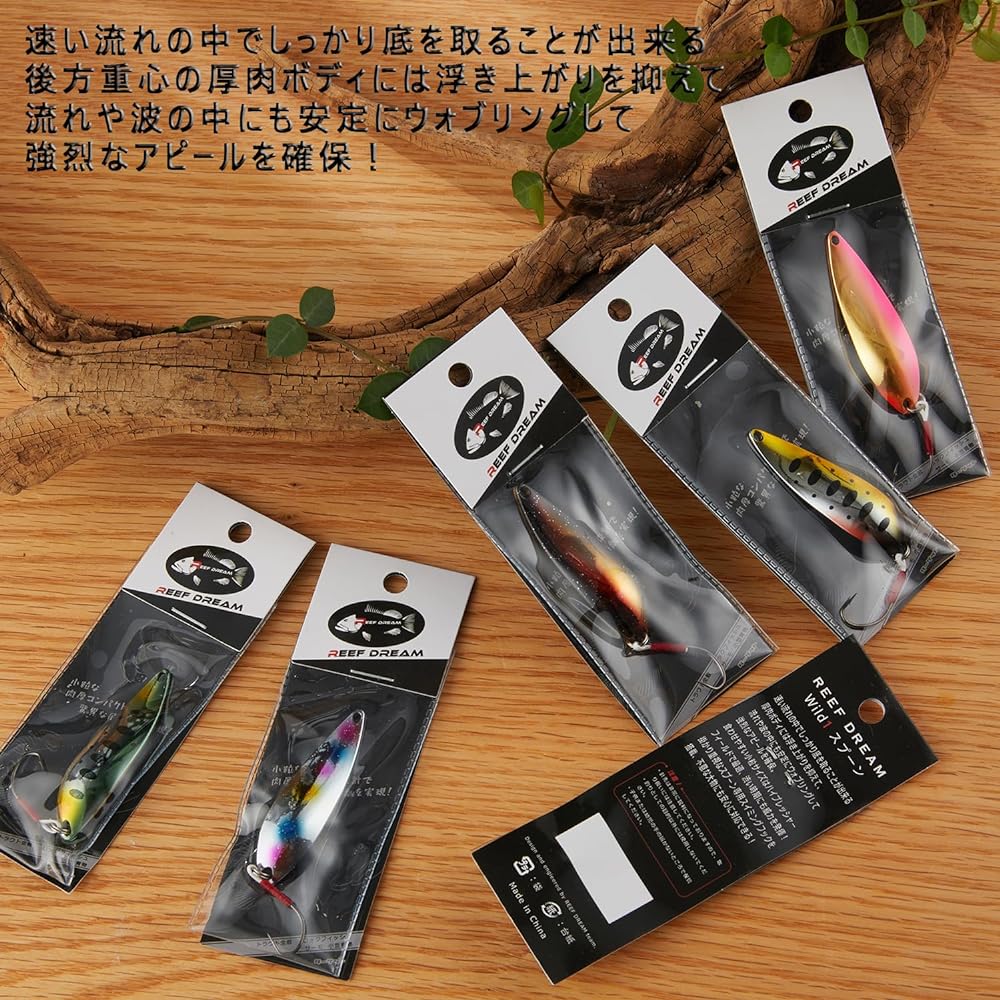 REEF DREAM Spoon Trout Thickness 5g 9g 14g Mountain Stream Lure Trout Spoon Salmon Salmon Char Yamame Mainstream Plated Grouper Barracuda Salt Compatible