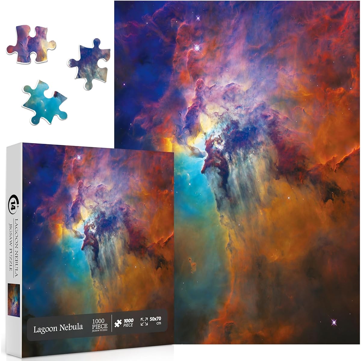 Space Puzzle for Adults 1000 Piece Solar System Galaxy Jigsaw Puzzle Hubble Messier 8 Planets Stars Nebula Photo Puzzle Space Gift