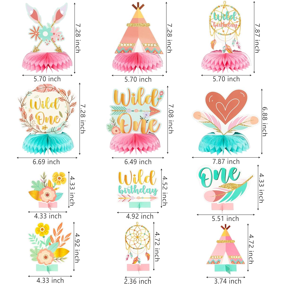 1st Boho Honeycomb Decoration