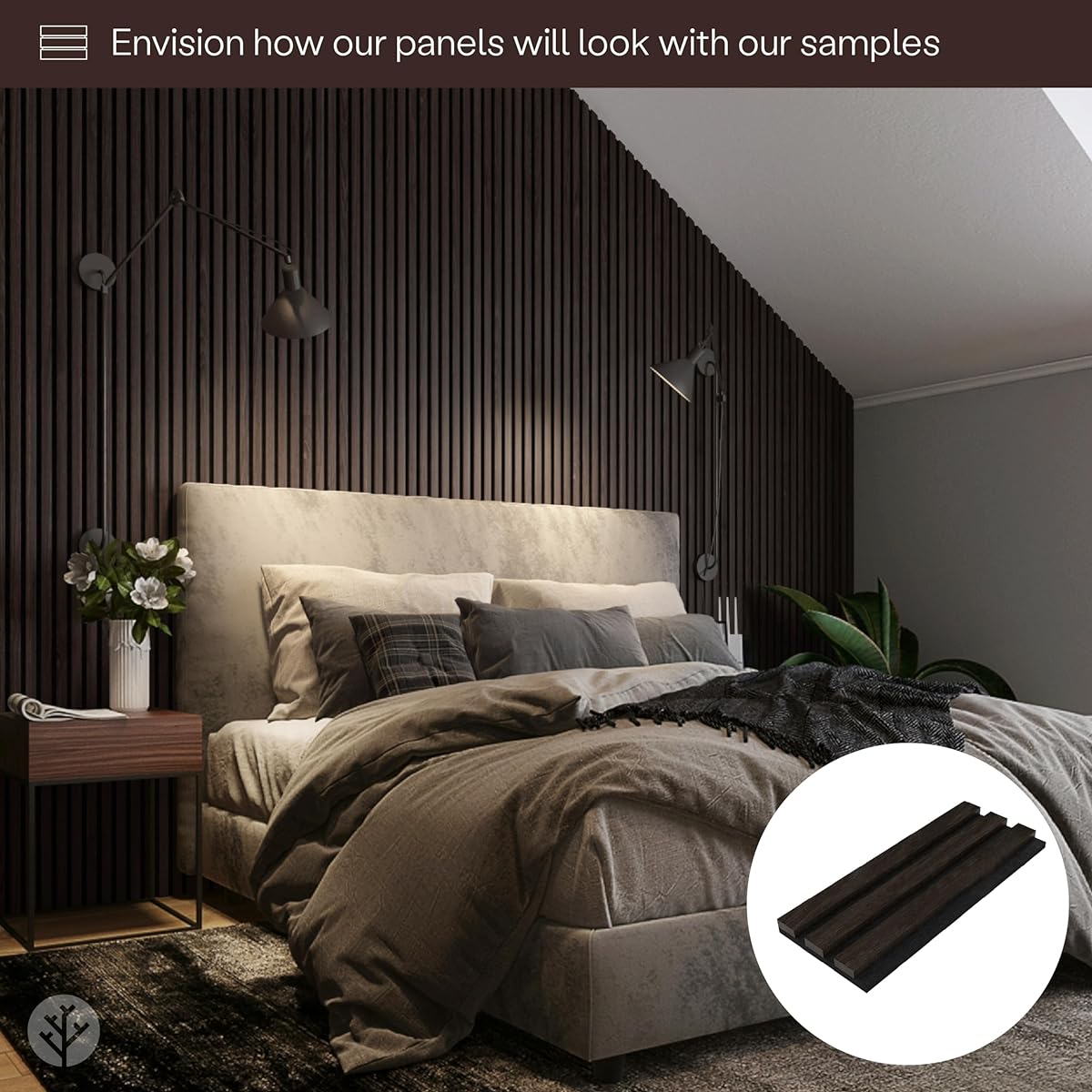 Slatpanel - Sample Pack - SLATPANEL - Natural Oak Smoked Oak Natural Walnut Natural Oak (Gray) - 3D Wall Panels - Acoustic Panels - Interior Walls - Decoration - Luxury Wood Veneer Panels