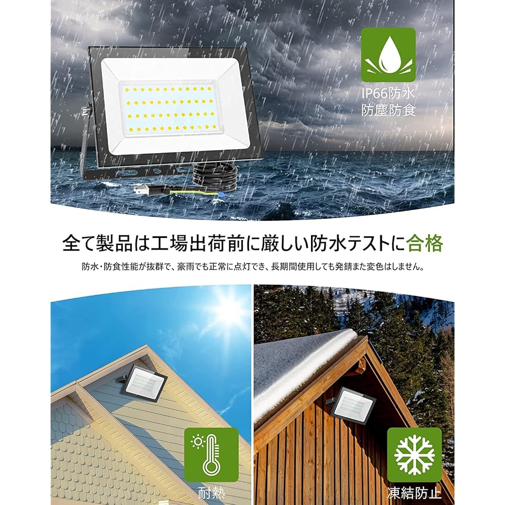 MORSEN Floodlight 80W 2 Sets LED 10000ML 6500K Ultra Thin 100V Light Device Work Light Outdoor Light Construction Light Outdoor Outdoor Waterproof Sign Light Fishing Light Parking Lot