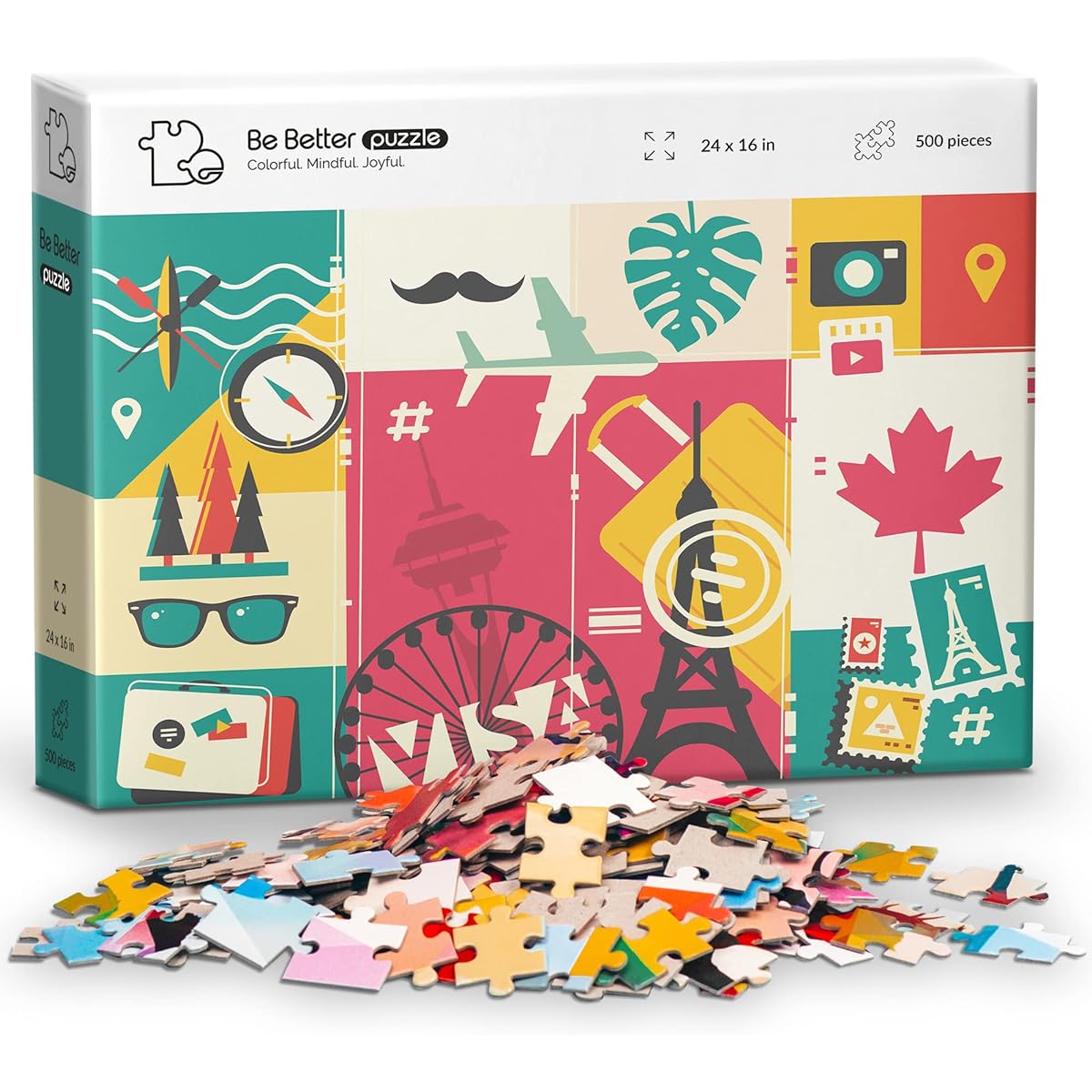 Be Better Puzzles Jigsaw Puzzle 500 Pieces for Adults Hard Puzzle Difficult Puzzle 500 Piece Puzzle for Adults Clearance Challenging Abstract Art Puzzle for Adults (Colorful)