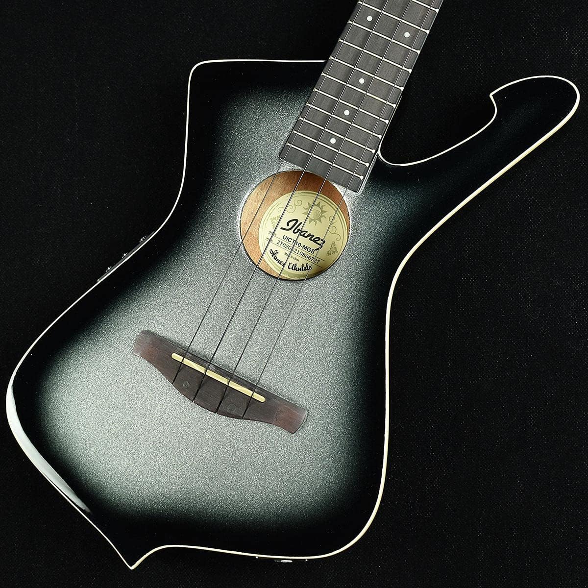 Ibanez UICT10 Metallic Gray Sunburst [Tenor Ukulele] [Electric Ukulele] Ibanez