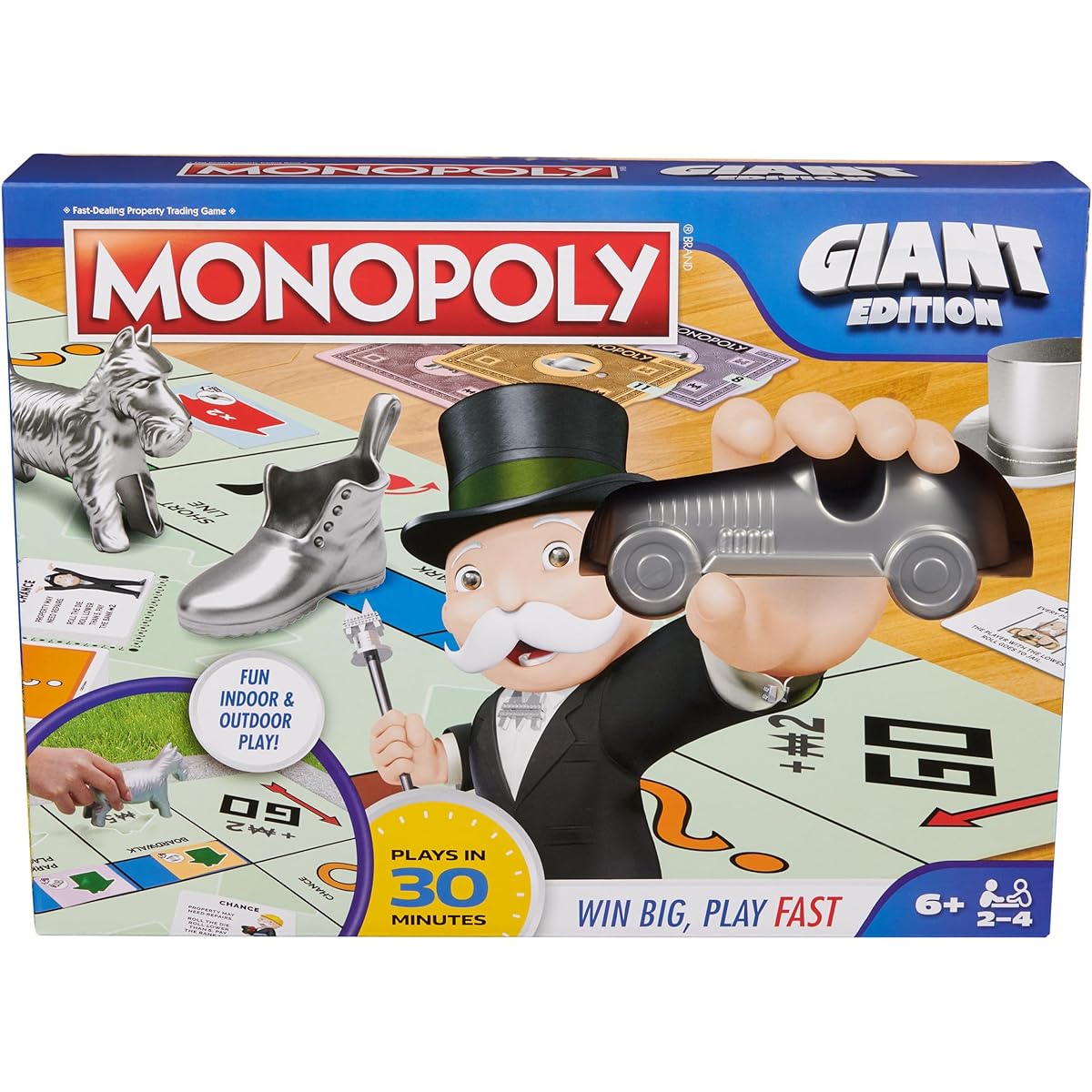 Monopoly Board Game Giant Edition Game for Kids | Family Board Game | Outdoor Game | Kids Game with Large Board/Cards/Tokens for Ages 6+