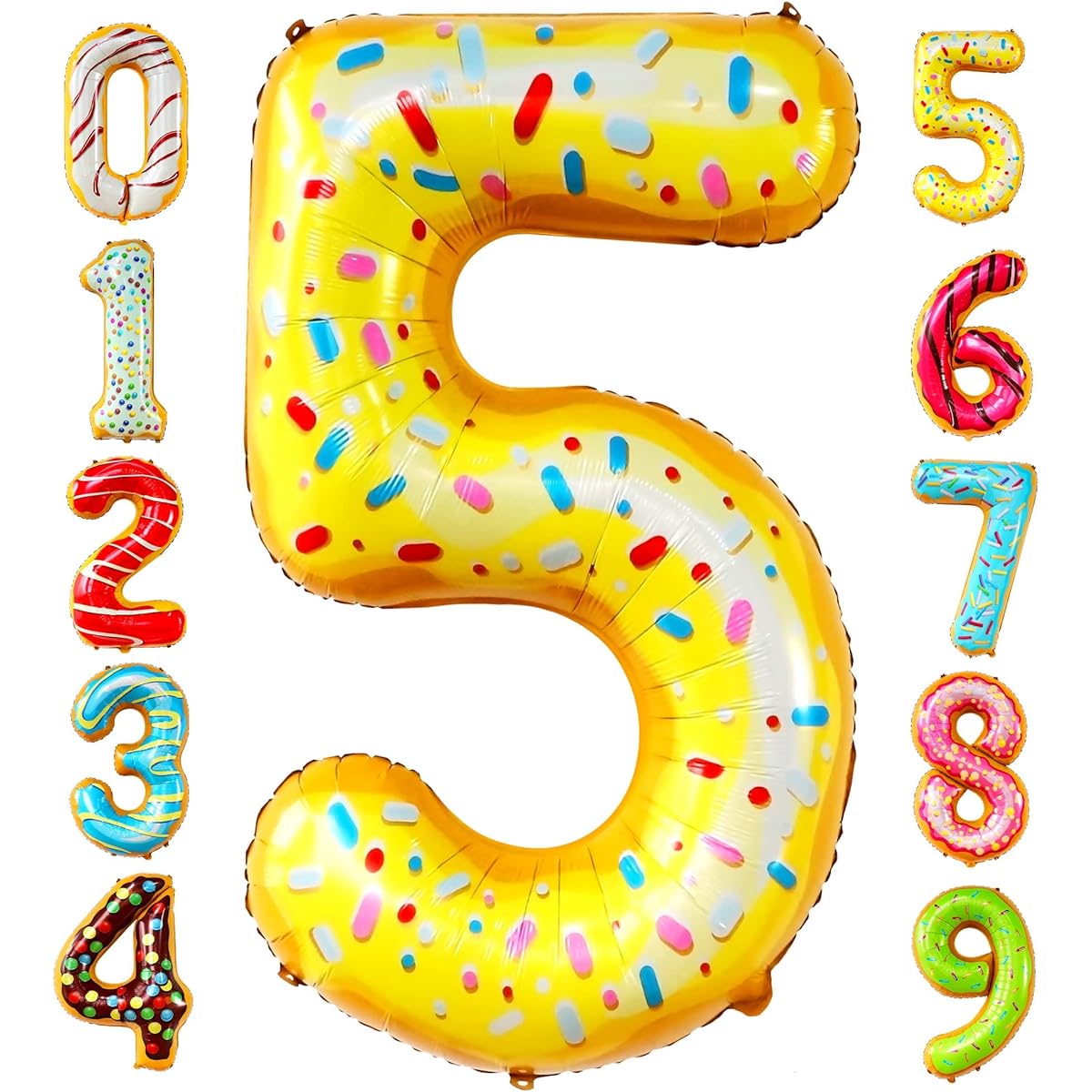 Candy Number 5 Foil Balloon
