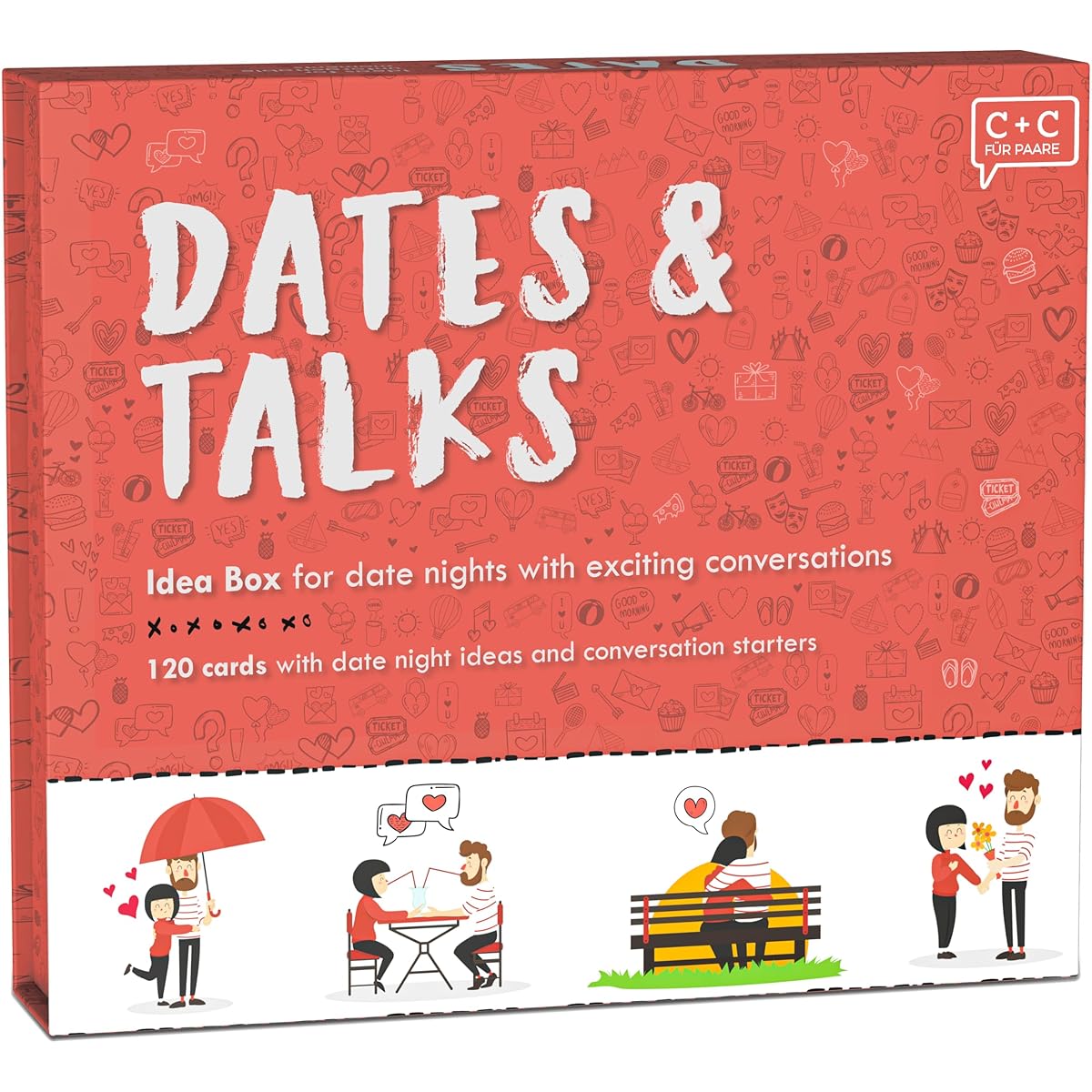 Perfect couples gifts for anniversaries, Valentine's Day, Christmas, weddings, birthdays - for partner, husband, wife, him, her, man, woman - 100+ date night ideas and question cards!