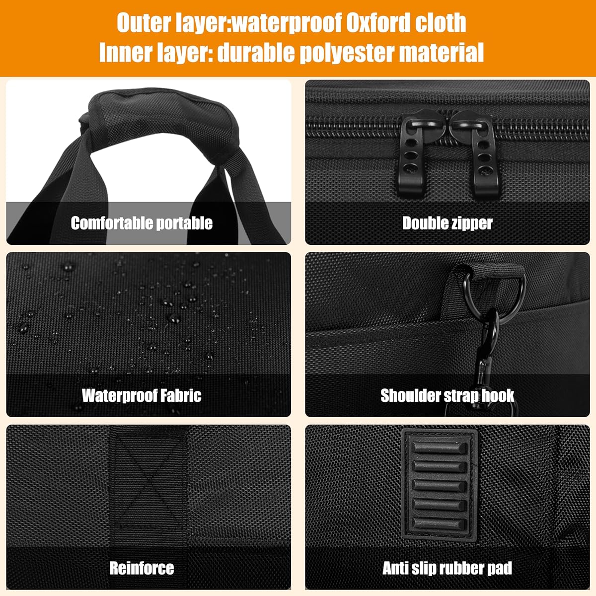 IBVIVIC 4 Par Light Bag Padded Storage Gig Case Bag for Par Light Equipment 18"x10"x11" Stage Light Bag