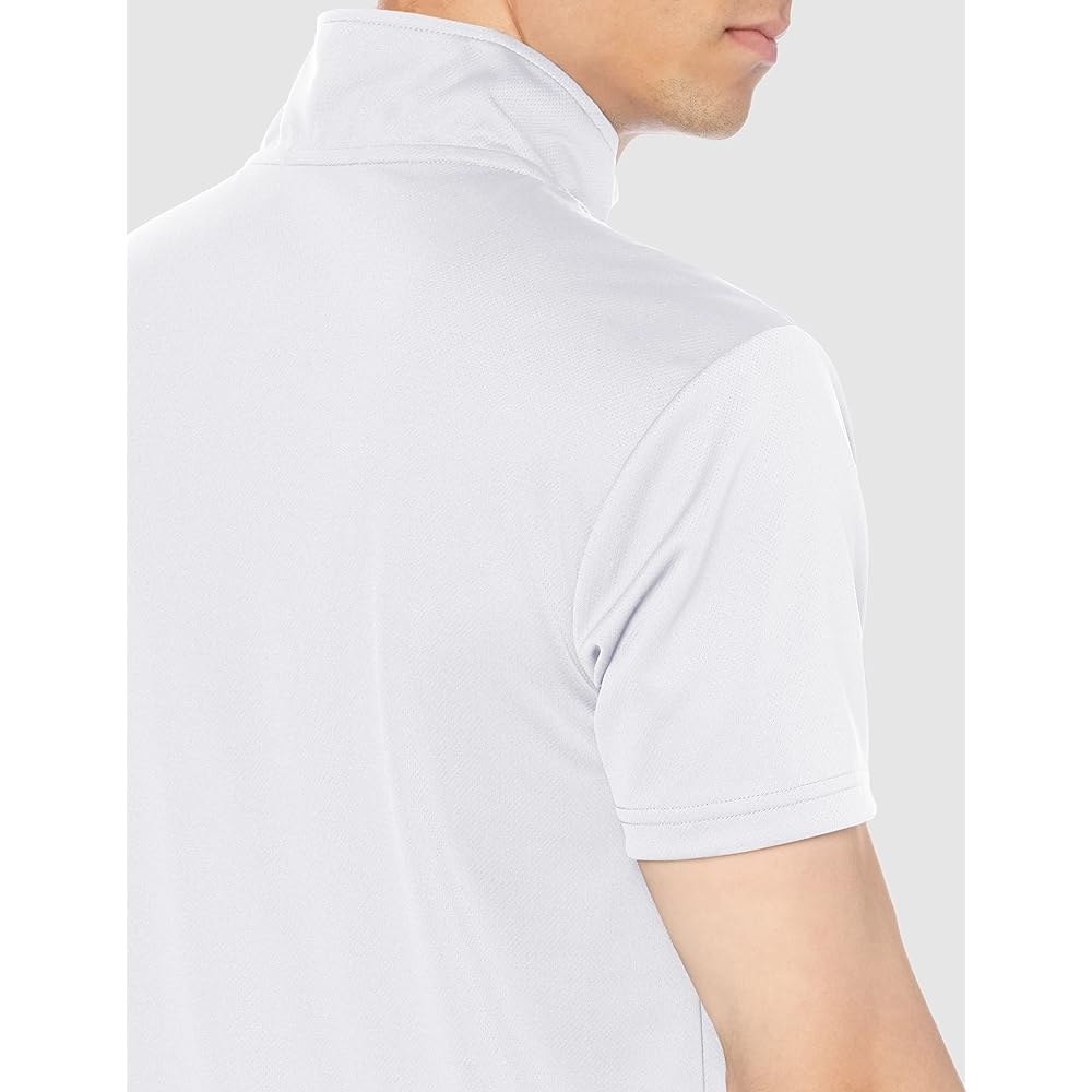 [Le Coq Sportif] Men's Short Sleeve Half Zip Shirt, Sweat Absorbent, Quick Drying, Stretch, One Point Training