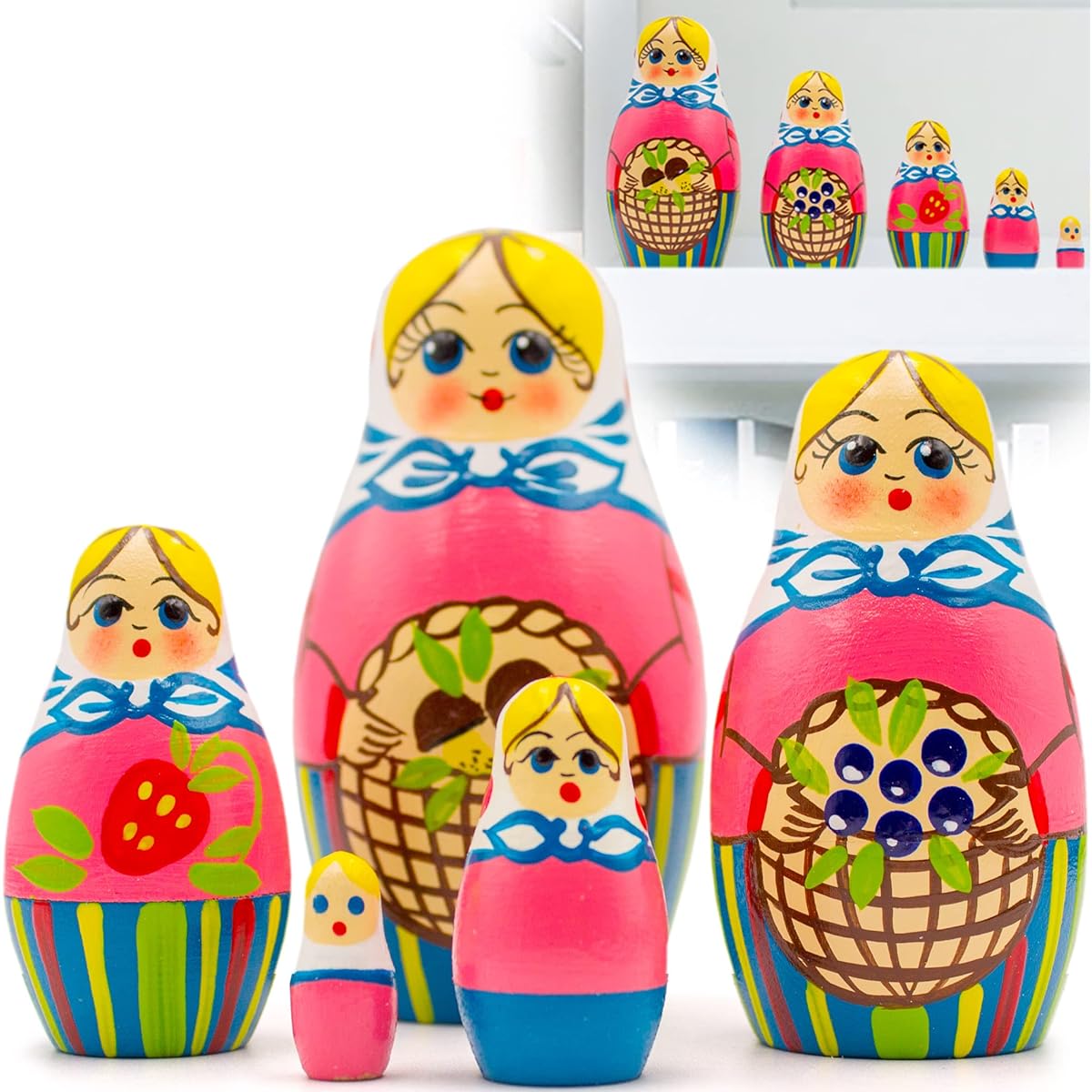 AEVVV Russian Nesting Dolls Set of 5 - Russian Dolls with Forest Treats - Matryoshka Dolls Matryoshka Dolls Matryoshka Dolls - Mushroom Decorations