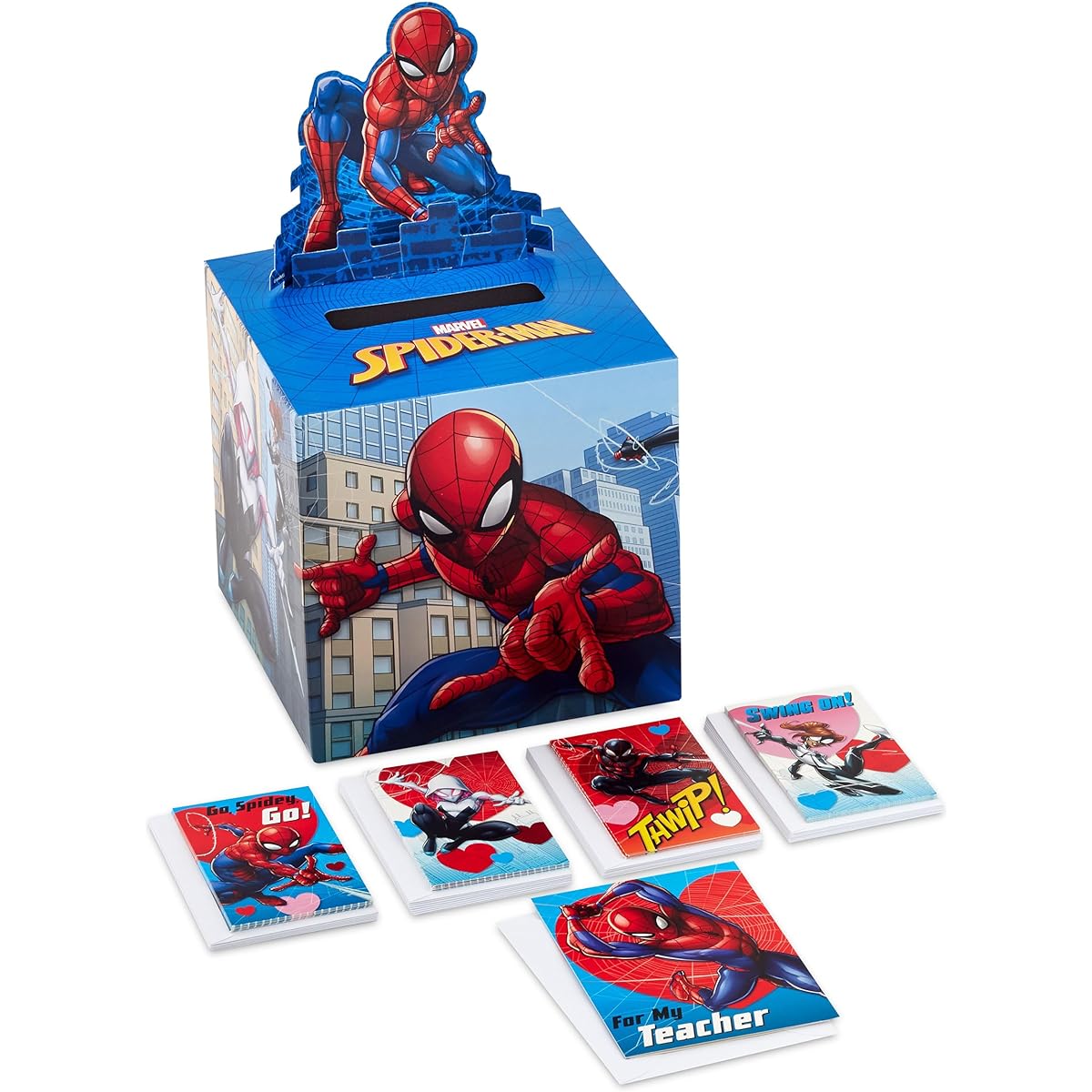 Hallmark Marvel Spiderman Valentine's Day Cards for Kids Pop-Up Mailbox Classroom Exchange