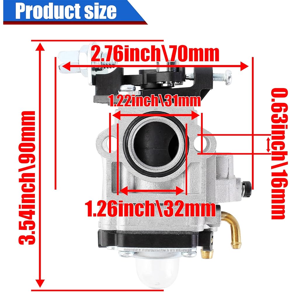 YOFMOO Carburetor Carb 43cc 49cc 2 Stroke Engine 15mm ATV Dirt Pocket Rocket Bike Scooter