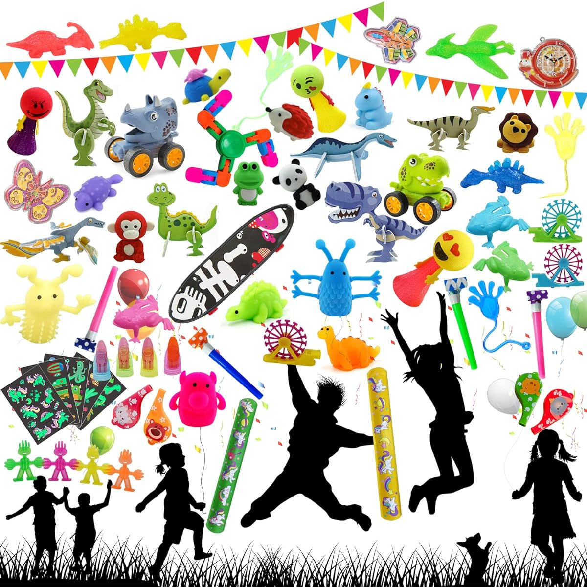 Party Favors for Kids 4-8 pcs Goodie Bag Stuffers Carnival Prize Box Treasure Chest Toys School Classroom Rewards Birthday Favors Kids Party Boys Girls 79 pcs