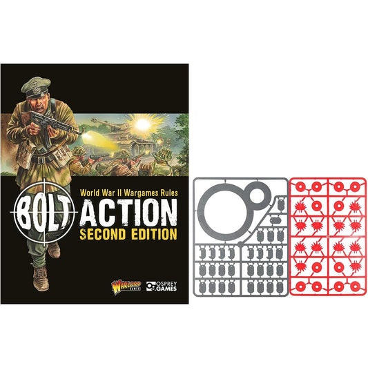 Warlord Games Bolt Action Miniatures Bundle: Core Rulebook, Fire Template, Warlord Pin Marker (3 Items)