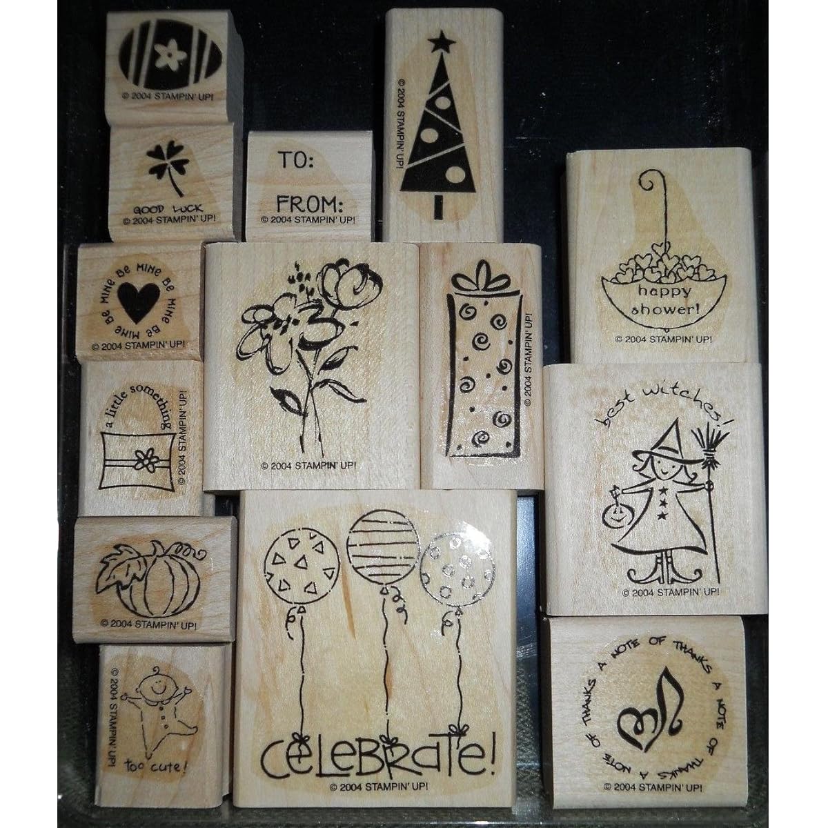Stampin' Up! Wood Mounted Stamps - Tag Time - Set of 14