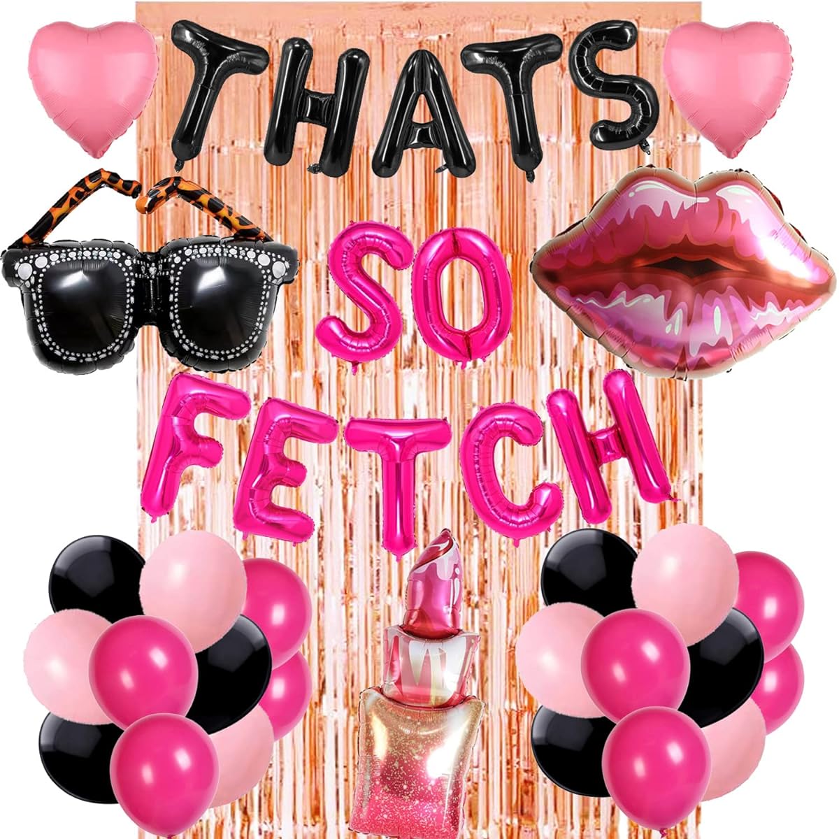 That's So Fetch Bachelorette Party Decorations, So Fetch Birthday Decorations, That's So Fetch Themed Party Decorations, So Fetch Themed Birthday Ideas Balloon Banner Backdrop, Hot Pink Bridal Shower Wedding Girls Night Out Movie Hen Party Supplies Sign