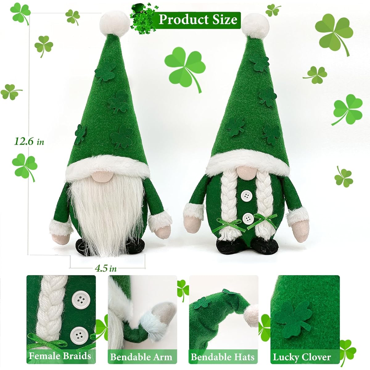 ECHCOSAY Gnome Plush Toy Green