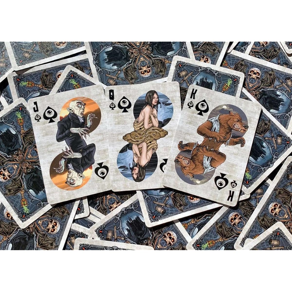 MonsterV2 Bicycle Playing Cards Limited Edition Custom Artwork Poker Card Deck Mythical Creatures Theme Classic Air Cushion Finish Collectible Great for Pokeno, Canasta, Bridge Games