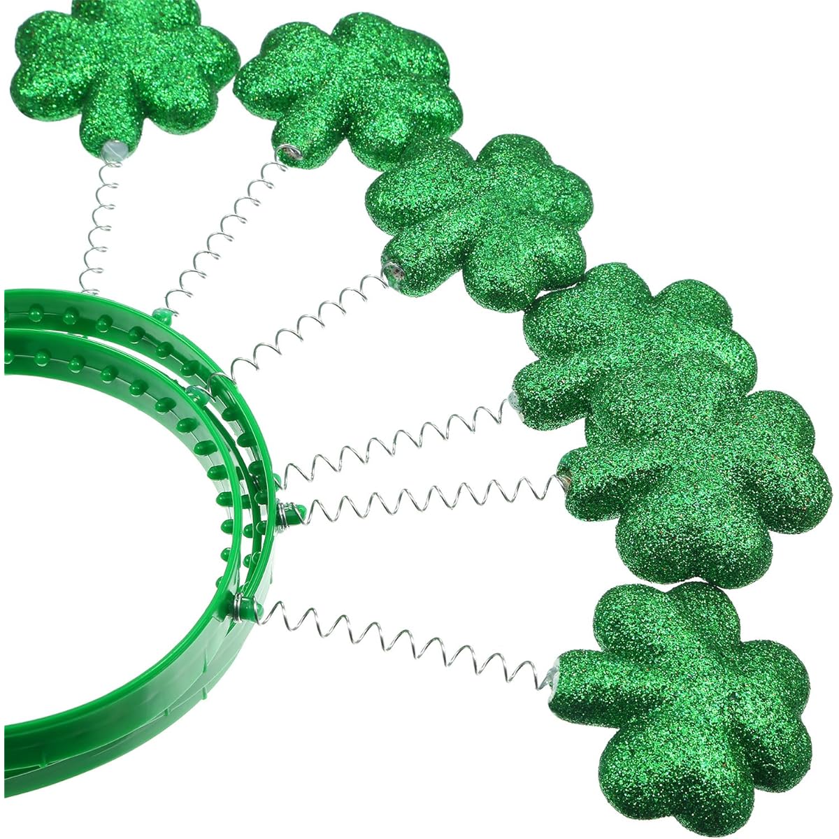 Hestya 6 Pieces Irish St. Patrick's Day Green Shamrock Headband Fabric Shamrock Head Bopper Hat Spring Festival Party Headwear