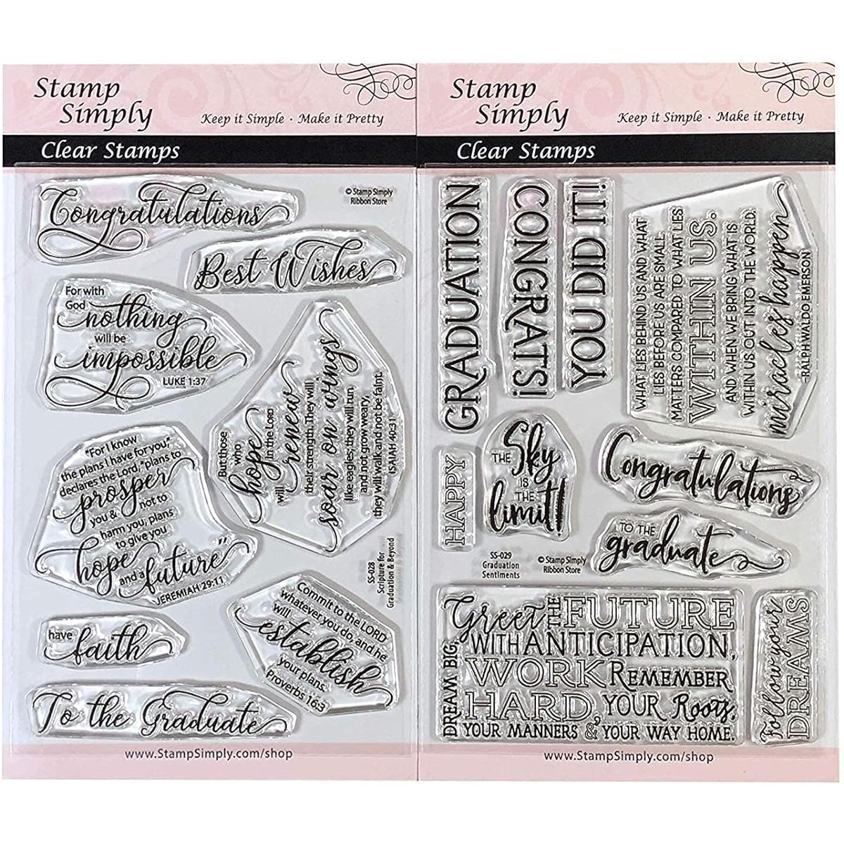 Stamp Simply Graduations Graduation Gifts Graduation Bible Sentiment Christian Religious (Pack of 2) 4x6 Inch Sheets