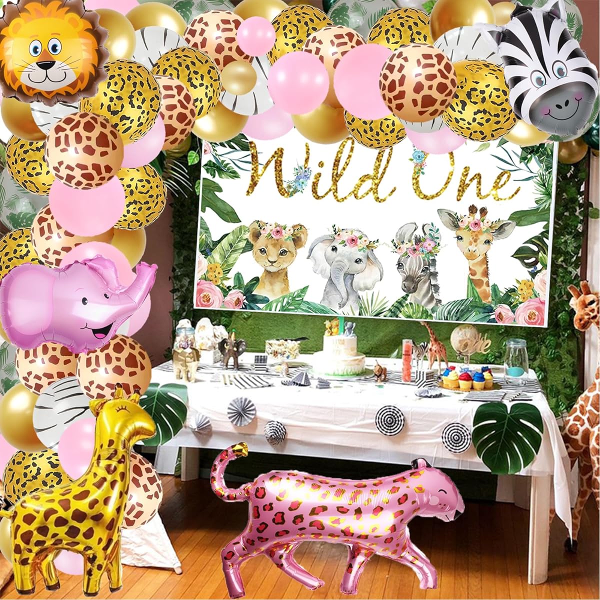 First Wild Birthday Decorations Girl Safari Jungle Theme Secundo Girl Birthday Party Supplies Set First Wild Backdrop Banner Balloon Arch Wild Two Party Supplies Kit for First Birthday Safari Jungle Birthday Girl