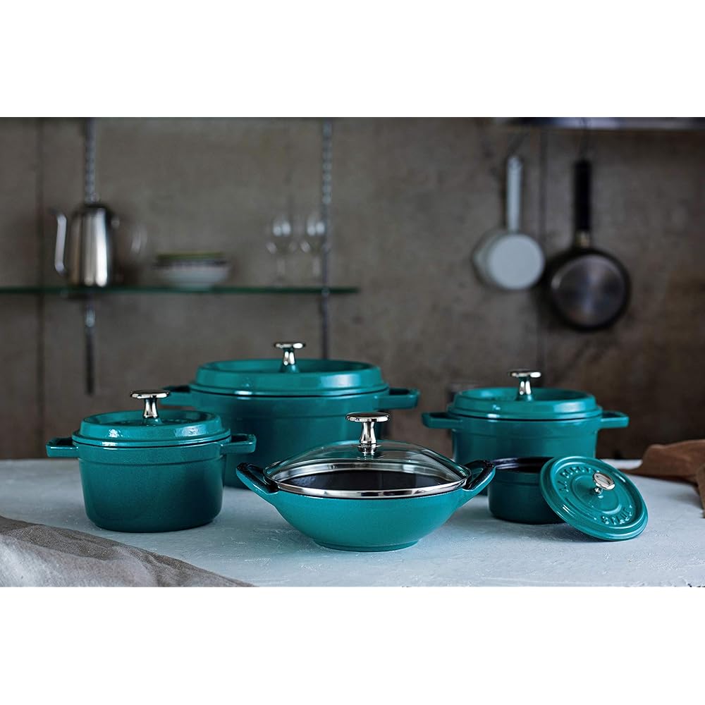 staub "Mini Pico Cocotte Round Mint 10cm" Small Hand Enamel Pot IH Compatible [Authorized Japanese Product] La Cocotte Round Mint Green 40501-429