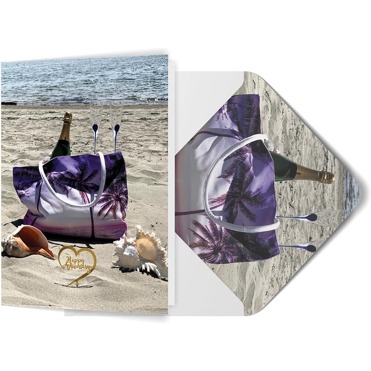 36 carat beach theme commemorative card