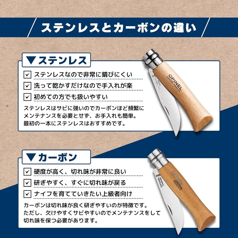 OPINEL Opinel Knife Stainless Steel WOLFTECH with Case Camping Outdoor Cooking Fishing Climbing (#9 (Blade Length 9.0cm)) [Parallel Import]