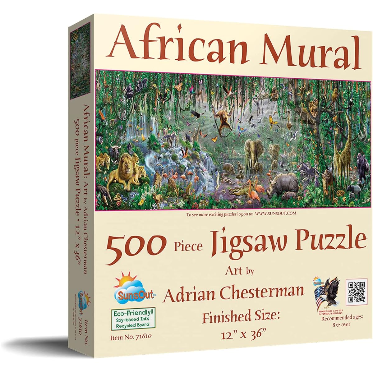SunsOut African Mural 500 Piece Jigsaw Puzzle