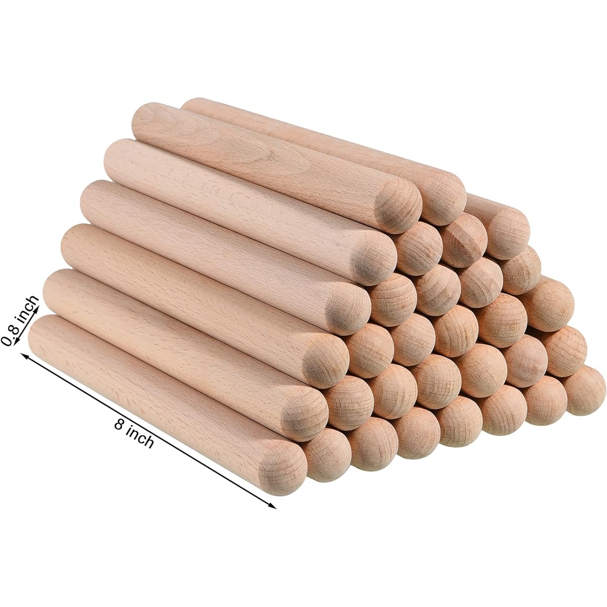 32 Pieces Rhythm Sticks for Kids Bulk 8 Inch Wooden Music Lumi Stick Classroom Percussion Instrument