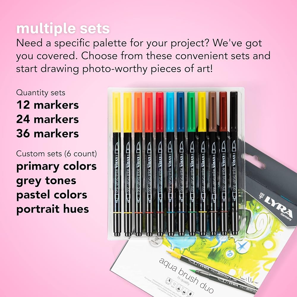 Lila Water Based Marker Aqua Blush Duo 36 Color Set L6521360